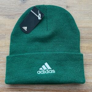 Adidas Stocking Cap - Beanie - Dark Green - White Logo - One Size - Brand New!